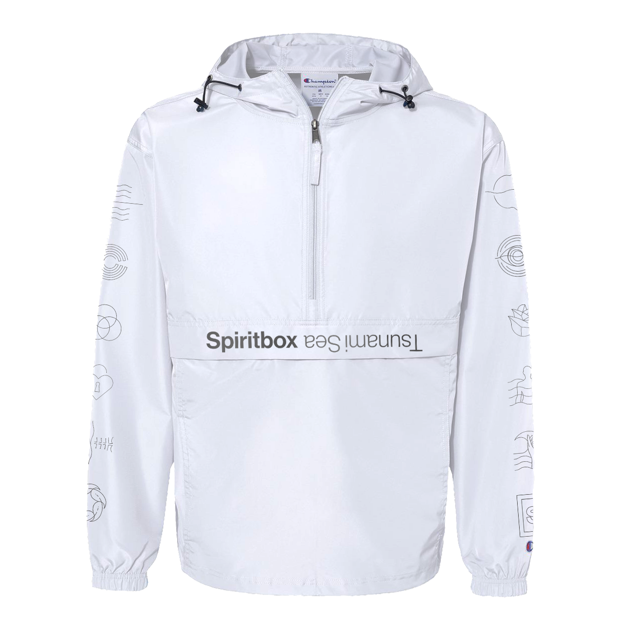 Branded Reflective White Windbreaker – Tsunami Sea
