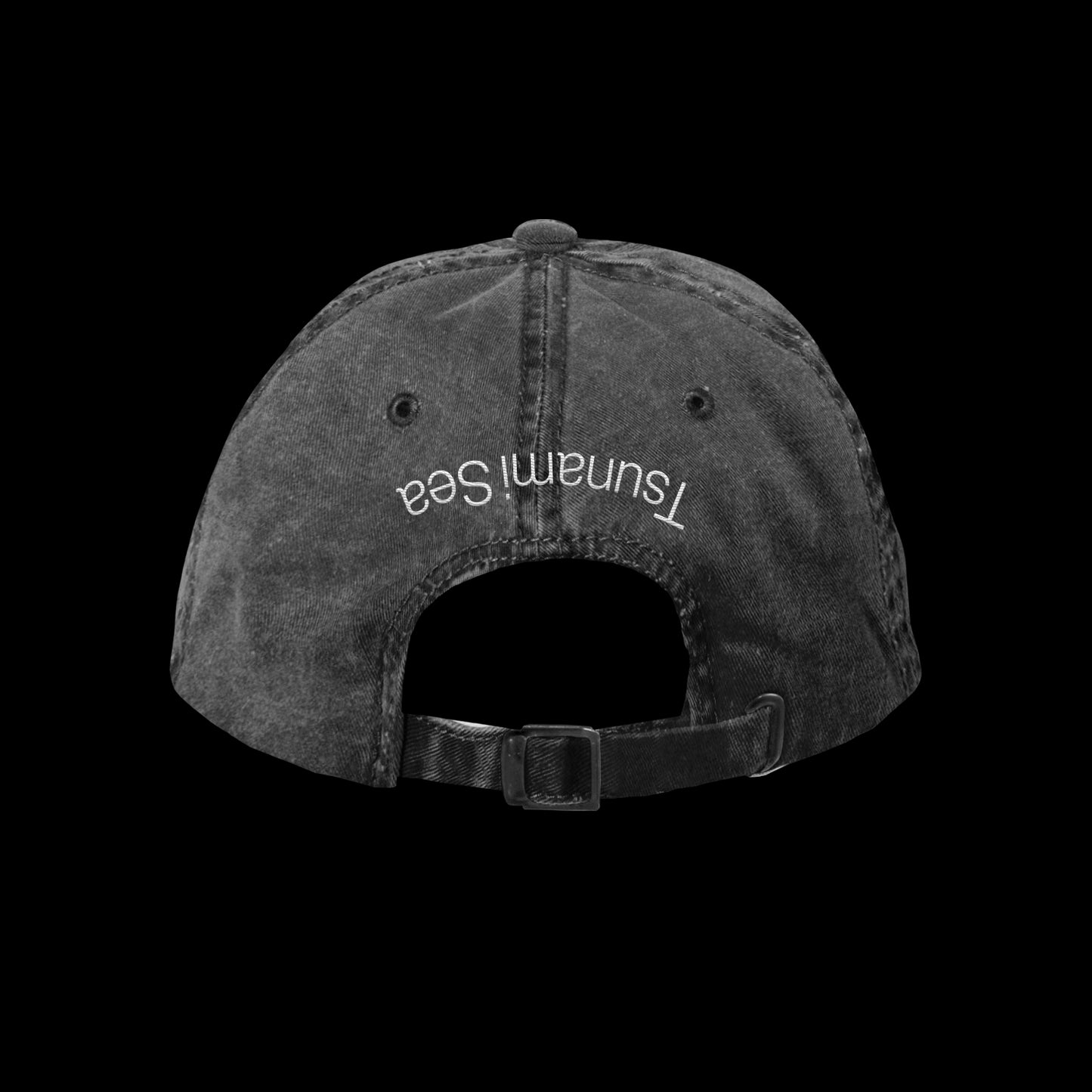 Tsunami Sea Branded Faded Black Unstructured Hat