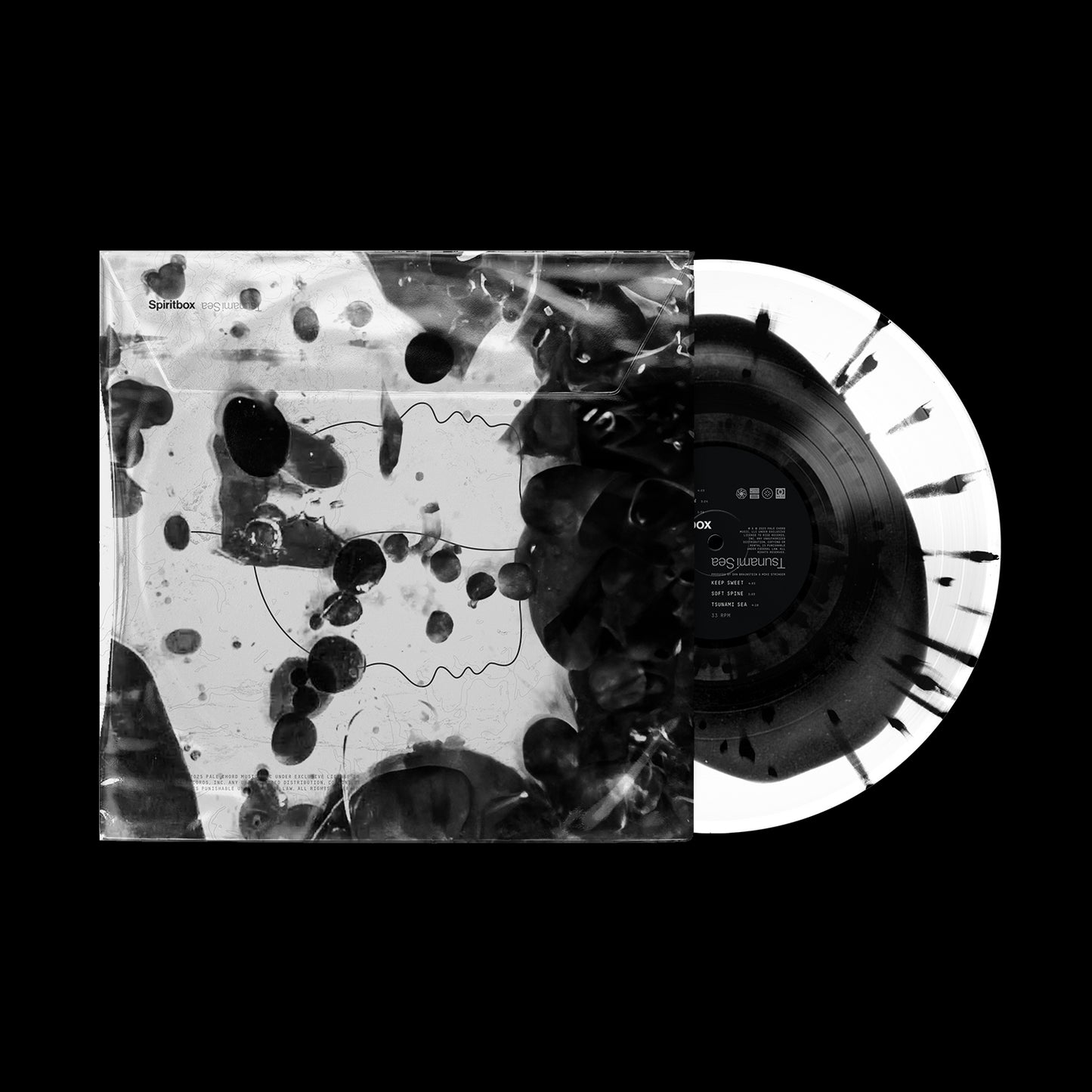 Tsunami Sea Water Cover Black In White w/ Black Splatter Vinyl LP